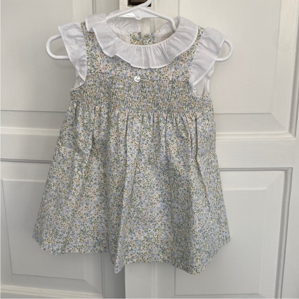 Floral Kids Dress with Ruffled Collar